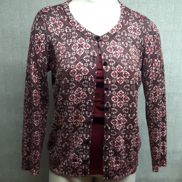 Talbots Sweaters - Talbots Maroon Cardigan